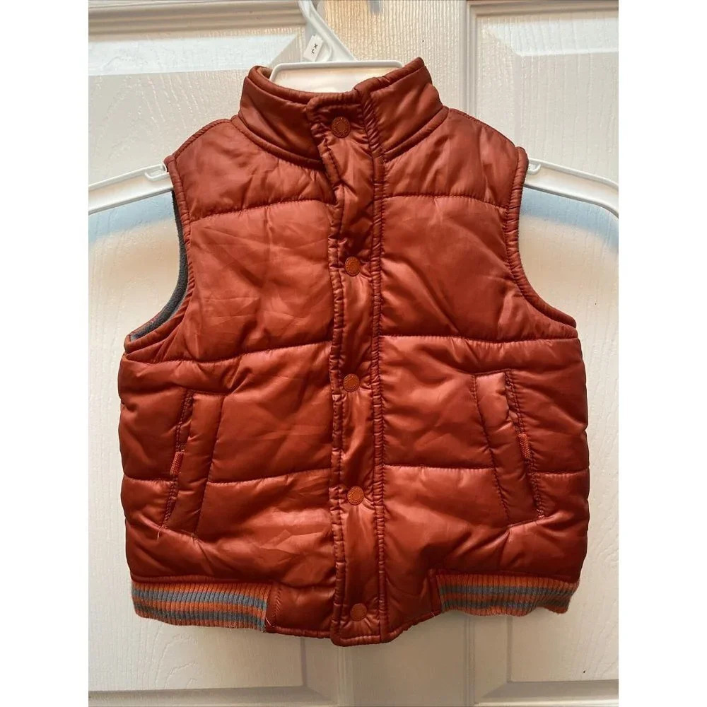 t JANIE and JACK casual solid orange vest 18/24mos